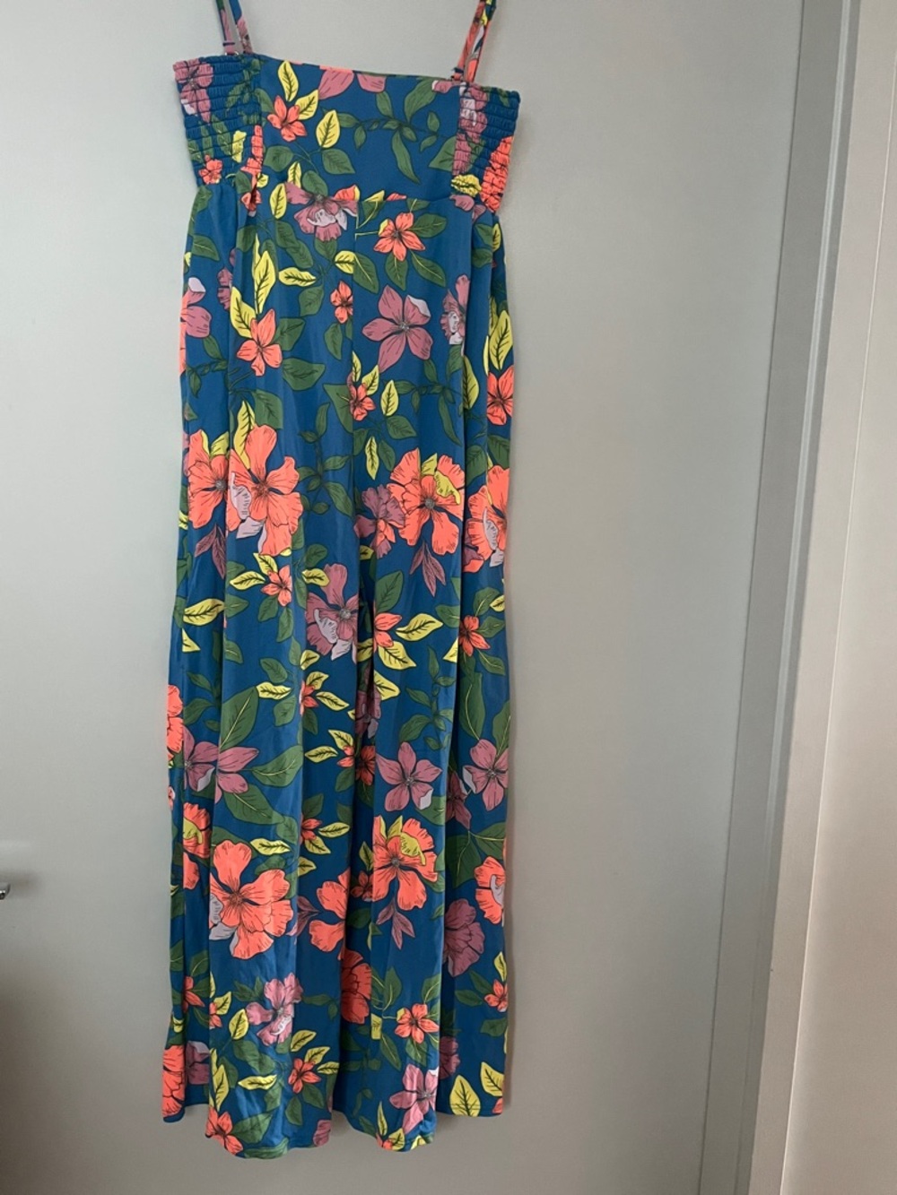 Blue Floral Maxi Sundress Romper